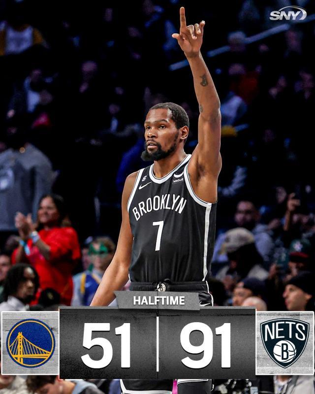 九游体育app下在-刷爆纪录！篮网半场91分虐勇士 全场143分赛季新高